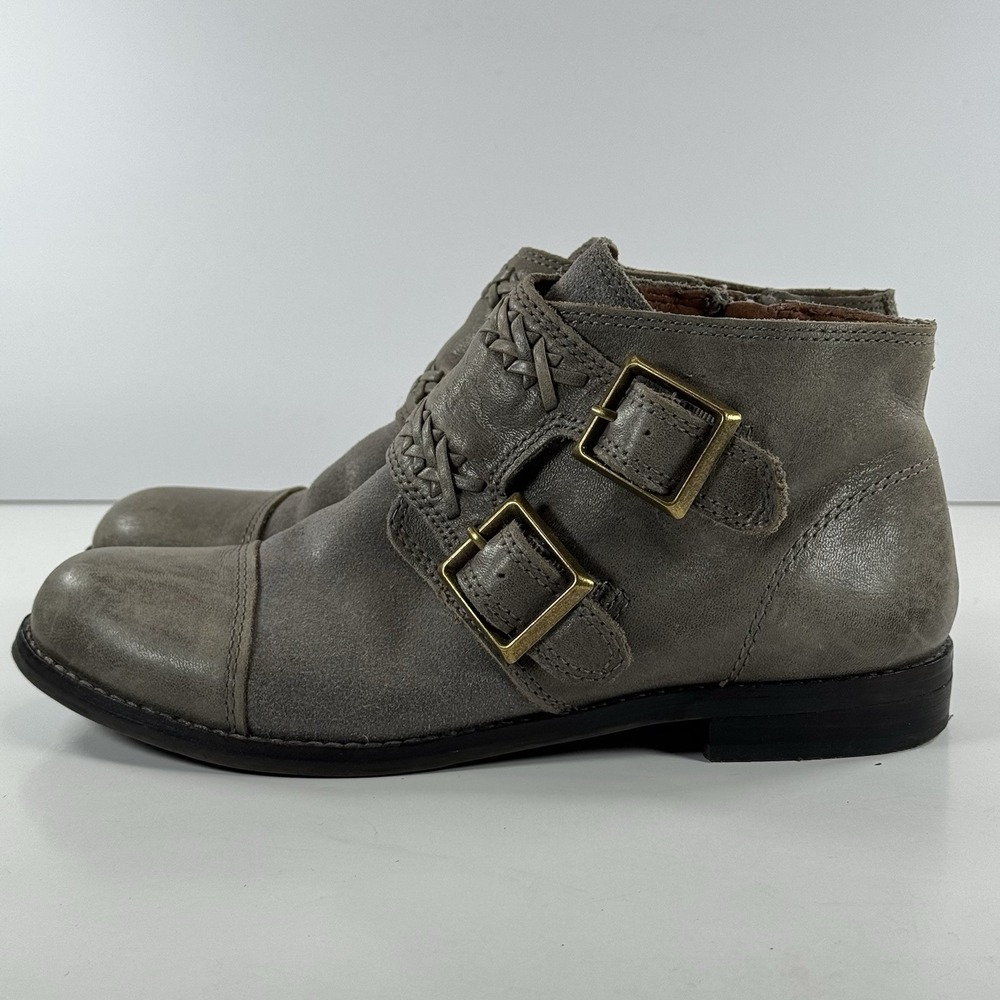 Lucky Brand LK-Daker Gray Cap Toe Leather Ankle Booties Women's Size 7‎ M - Picture 5 of 12